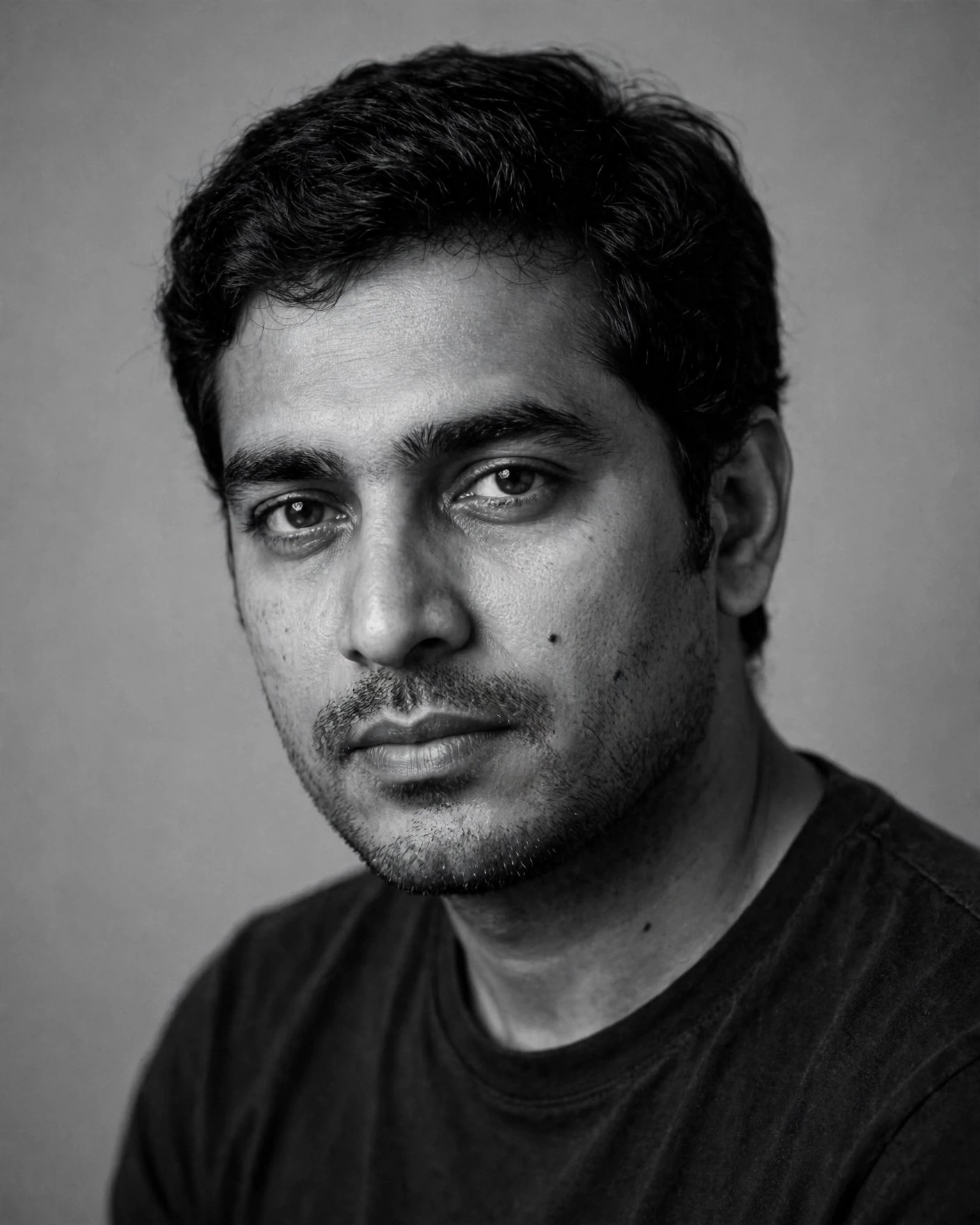 Example image of a black-and-white portrait of a man